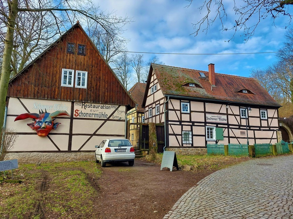 Ziel erreicht - willkommen an der Zschoner Mühle!